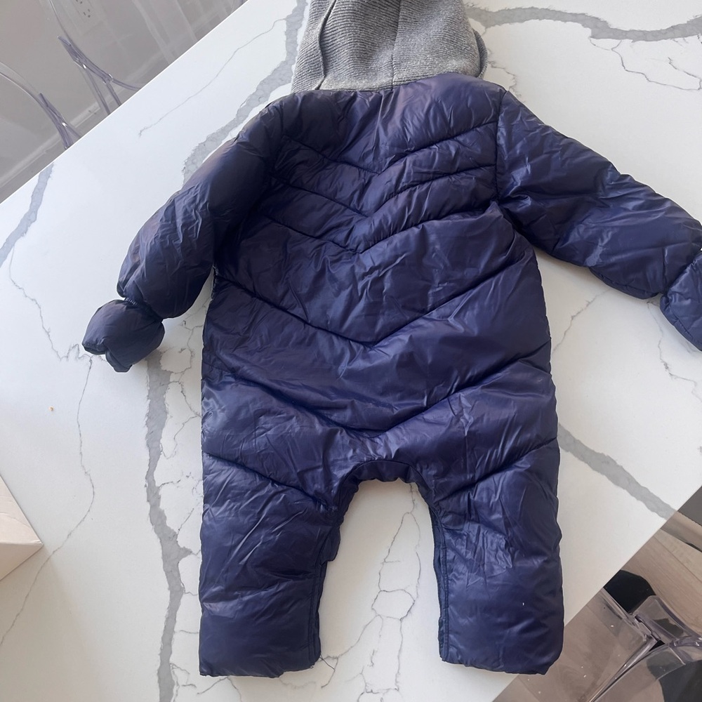 Navy Blue Baby Snowsuit with Hood
